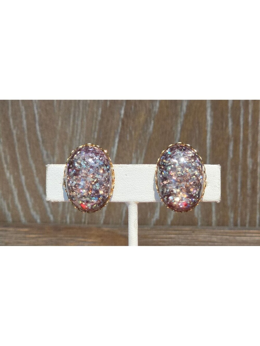 Vintage Confetti Clip-on Screw back Earrings